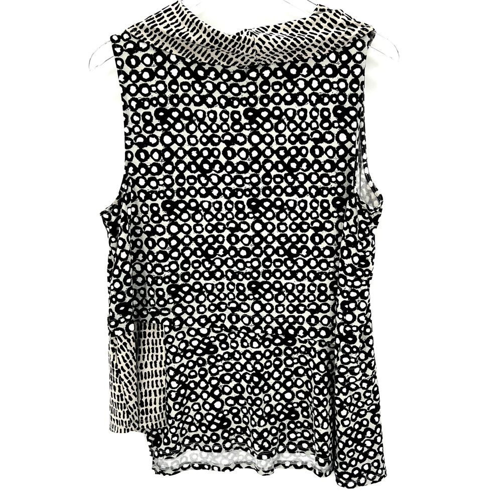 Habitat Sleeveless Asymmetric Tank Top Size L Cowl Neck Printed Lagenlook Shirt - Picture 5 of 10